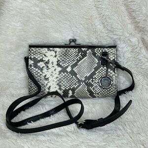 Patricia Nash Vanilla python print leather clutch crossbody